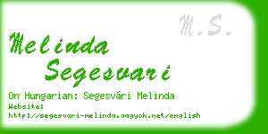 melinda segesvari business card